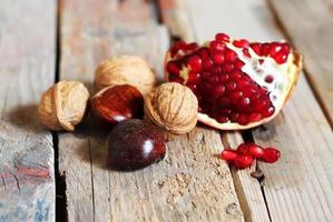 Nuts and pomegranate photo
