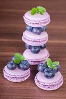 Macaroons with blueberries photo