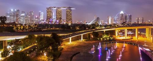 horizonte de Singapur en la noche foto
