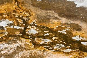 Abstract orange and white patterns in geothermal area, Yellowsto