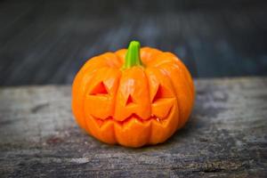 pumpkin halloween on wooden photo