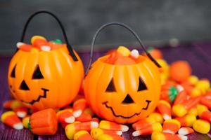 Halloween Candy Background with Copy Space photo