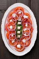 Tomato, Feta, Onions and Arugula Salad