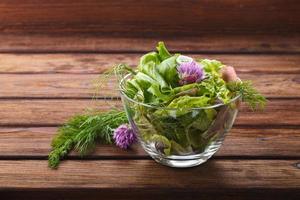 Healthy green salad photo