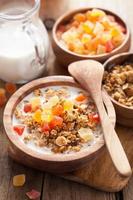 healthy granola with dry fruits for breakfast photo