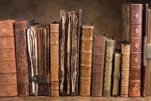 Antique books in a row