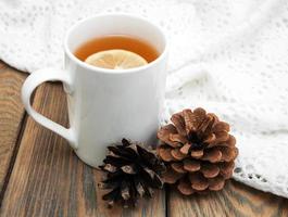 Cup of winter tea photo