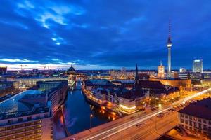 The center of Berlin after sunset