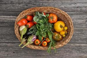 Basket of colorful vegetables photo