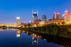 Nashville, Tennessee downtown skyline at twilight