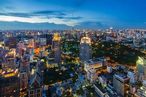 After sunset Bangkok cityscape photo