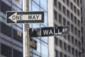 Wall Street firmar en la ciudad de Nueva York