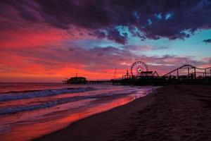 Santa Monica Pier at sunset photo
