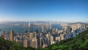 vista panorámica de hong kong y kowloon foto