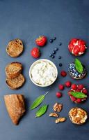 ricotta and crostini appetizers with fillings photo