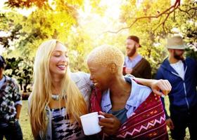 Friends Outdoors Camping Holiday Cheerful Concept photo