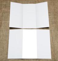 blank white folding paper flyer photo
