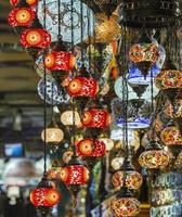 Various old lamps on the Grand Bazaar in Istanbul photo