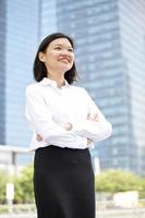 Young Asian female executive portrait at business district