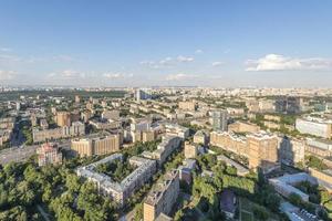 modernos distritos de edificios de gran altura residenciales de Moscú vista superior
