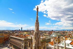 Arial view of Milan downtown from height of dome steeple. photo
