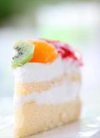 Fruit cheesecake of health dessert. photo