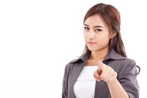 female executive, business woman pointing at you