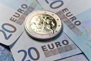 nuevo dinero euro lituano foto