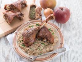 roasted goose thighs with grits photo