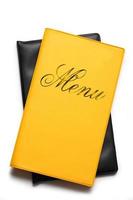 Yellow menu book photo