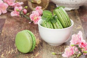 macarons de té verde foto