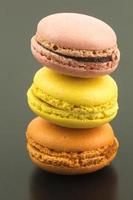 macarons in three colors photo