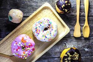 Chocolate donut and sweet donuts photo