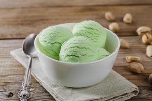 pistachio ice cream in a bowl the ball