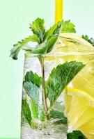 Cocktail with mint and lemon photo