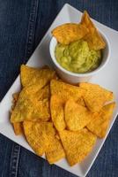 tortilla chips with guacamole