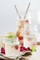Lemonade with raspberry photo