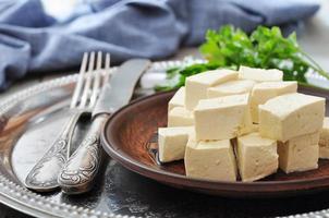 Tofu on plate photo