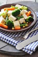 Tofu with  boiled vegetables