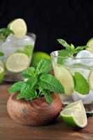 glass of mojito cocktail with mint photo