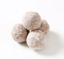 Dark chocolate almond truffles photo