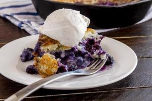Blueberry Cobbler Baked in Cast Iron Skillet photo