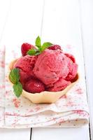 Strawberry and mint ice cream photo