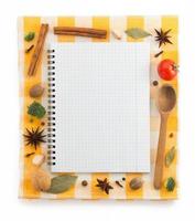 food ingredients and recipe book