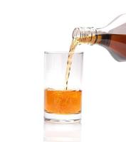 Pour whisky into glass