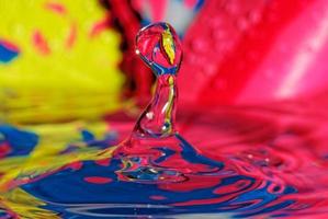 Splashing water, Colorful water drop photo