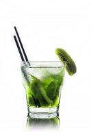 Green cocktail with kiwi slices photo