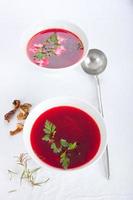 Red beet soup photo