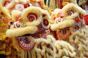 Baile chino cabeza de león foto