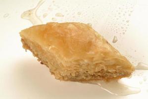 baklava sweet made with honey and pistachio nuts photo